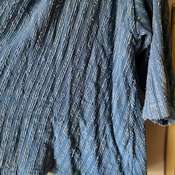 Vintage open front waterfall style heather blue jacket coat - Picture 4 of 6